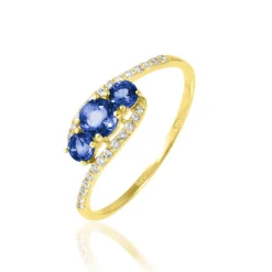 Histoire d'Or Bague Chloe Or Jaune Saphir Et Diamant