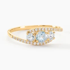 Histoire d'Or Bague Chloe Or Jaune Topaze Et Oxyde De Zirconium or jaune topaze bleue