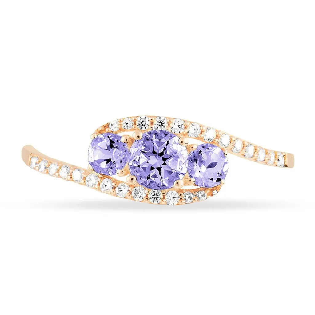 Histoire d'Or Bague Chloe Or Rose Amethyste Et Oxyde De Zirconium Clearance