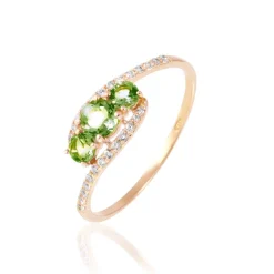 Histoire d'Or Bague Chloe Or Rose Péridot Et Oxyde De Zirconium Discount