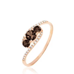 Histoire d'Or Bague Chloe Or Rose Quartz Et Oxyde De Zirconium Sale