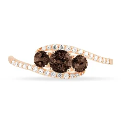 Histoire d'Or Bague Chloe Or Rose Quartz Et Oxyde De Zirconium Sale