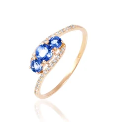 Histoire d'Or Bague Chloe Or Rose Saphir Et Diamant Sale