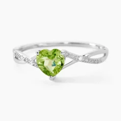 Histoire d'Or Bague Clothilde Or Blanc Peridot Et Oxyde or blanc péridot vert