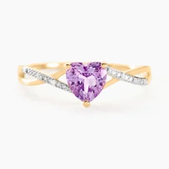 Histoire d'Or Bague Clothilde Or Jaune Amethyste Et Oxyde De Zirconium or jaune amethyste violette New