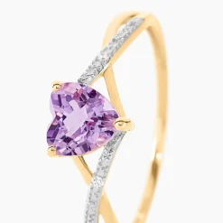 Histoire d'Or Bague Clothilde Or Jaune Amethyste Et Oxyde De Zirconium or jaune amethyste violette New