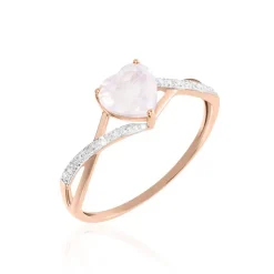 Histoire d'Or Bague Clothilde Or Rose Quartz Et Oxyde or rose quartz rose Outlet