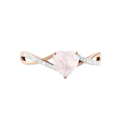 Histoire d'Or Bague Clothilde Or Rose Quartz Et Oxyde or rose quartz rose Outlet