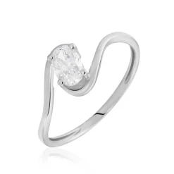 Histoire d'Or Bague Coronille Or Blanc Oxyde Clearance