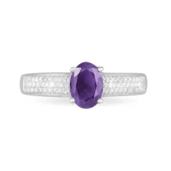 Histoire d'Or Bague Crista Or Blanc Amethyste Et Diamant Discount