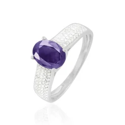 Histoire d'Or Bague Crista Or Blanc Amethyste Et Diamant Best