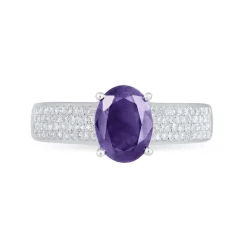 Histoire d'Or Bague Crista Or Blanc Amethyste Et Diamant Best