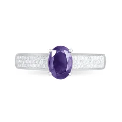 Histoire d'Or Bague Crista Or Blanc Amethyste Et Diamant Sale
