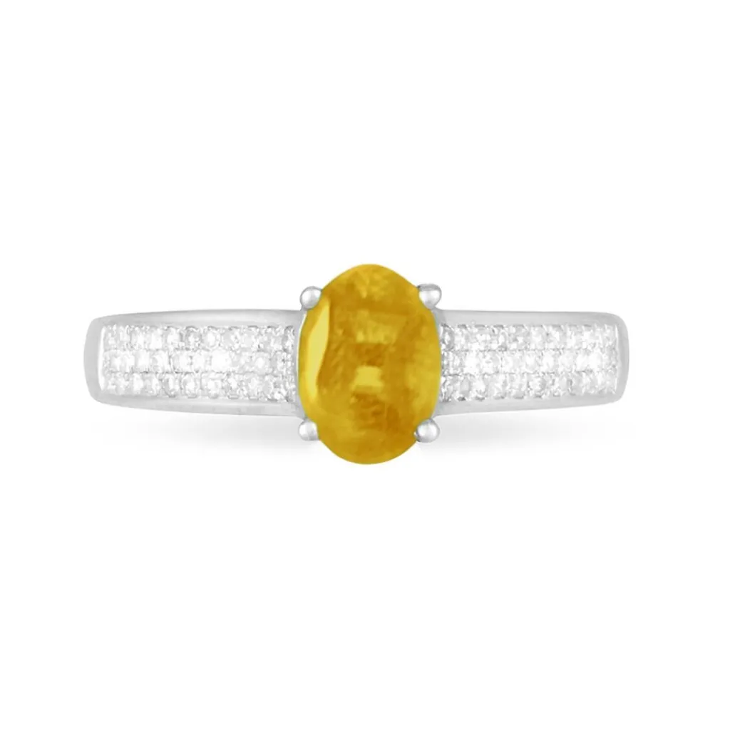Histoire d'Or Bague Crista Or Blanc Citrine Et Diamant Hot