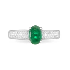 Histoire d'Or Bague Crista Et Diamant or blanc emeraude New