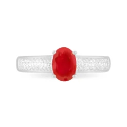 Histoire d'Or Bague Crista Et Diamant or blanc rubis New