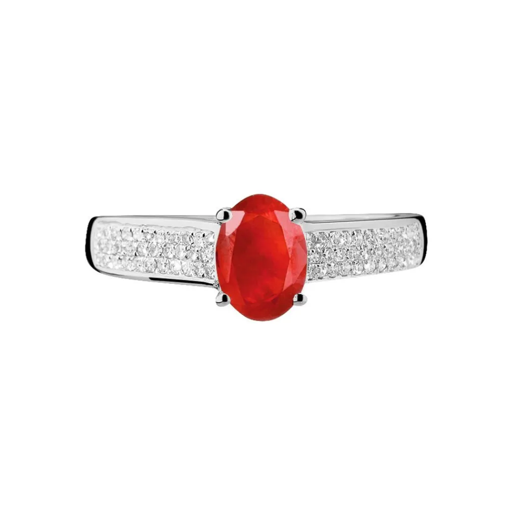 Histoire d'Or Bague Crista Or Blanc Rubis Et Diamant