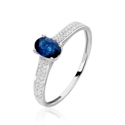 Histoire d'Or Bague Crista Or Blanc Saphir Et Diamant Hot