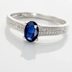 Histoire d'Or Bague Crista Or Blanc Saphir Et Diamant Sale