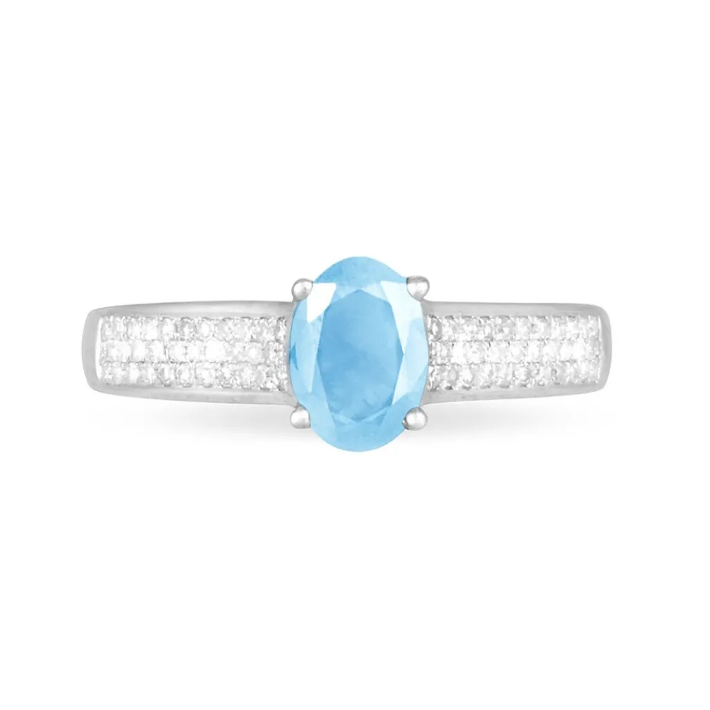 Histoire d'Or Bague Crista Or Blanc Topaze Et Diamant Best