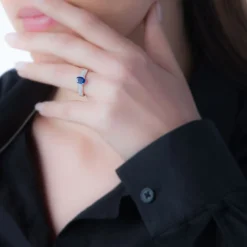 Histoire d'Or Bague Crista Or Blanc Topaze Et Diamant Best