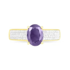 Histoire d'Or Bague Crista Or Jaune Amethyste Et Diamant or jaune amethyste violette