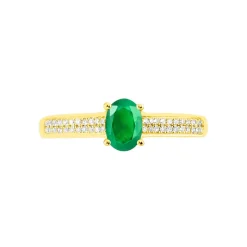 Histoire d'Or Bague Crista Or Jaune Emeraude Et Diamant Outlet