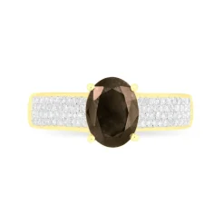 Histoire d'Or Bague Crista Or Jaune Quartz Et Diamant or jaune quartz marron Outlet