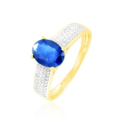 Histoire d'Or Bague Crista Or Jaune Saphir Et Diamant New