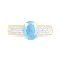 Histoire d'Or Bague Crista Or Jaune Topaze Et Diamant or jaune topaze bleu sky Online