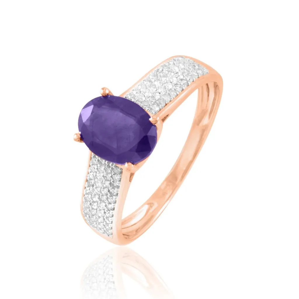 Histoire d'Or Bague Crista Or Rose Amethyste Et Diamant or rose amethyste violette Outlet