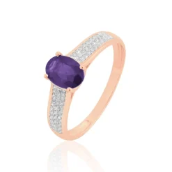 Histoire d'Or Bague Crista Or Rose Amethyste Et Diamant or rose amethyste violette Online
