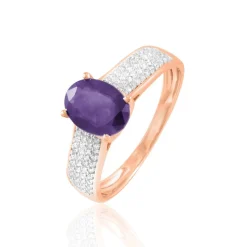 Histoire d'Or Bague Crista Or Rose Amethyste Et Diamant or rose amethyste violette Online