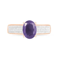 Histoire d'Or Bague Crista Or Rose Amethyste Et Diamant or rose amethyste violette Online