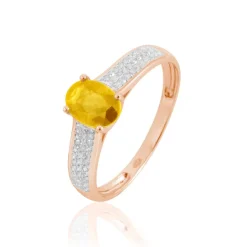 Histoire d'Or Bague Crista Or Rose Citrine Et Diamant or rose citrine jaune Clearance