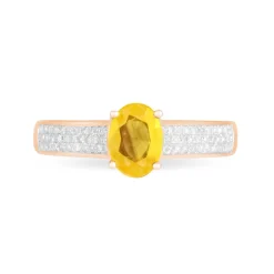 Histoire d'Or Bague Crista Or Rose Citrine Et Diamant or rose citrine jaune Clearance