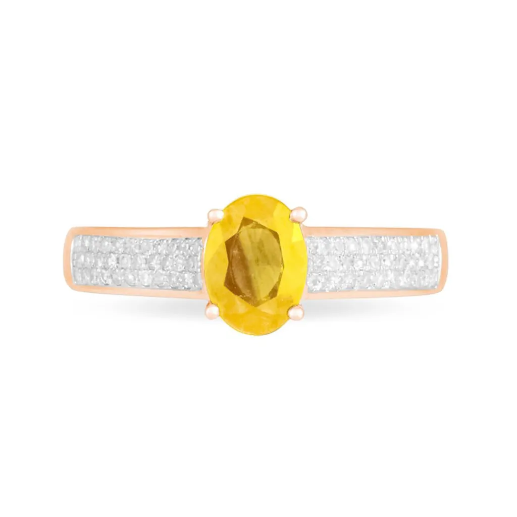 Histoire d'Or Bague Crista Or Rose Citrine Et Diamant or rose citrine jaune Hot