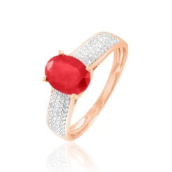 Histoire d'Or Bague Crista Or Rose Rubis Et Diamant Best