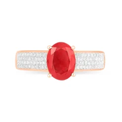 Histoire d'Or Bague Crista Or Rose Rubis Et Diamant Best