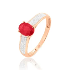 Histoire d'Or Bague Crista Or Rose Rubis Et Diamant Discount