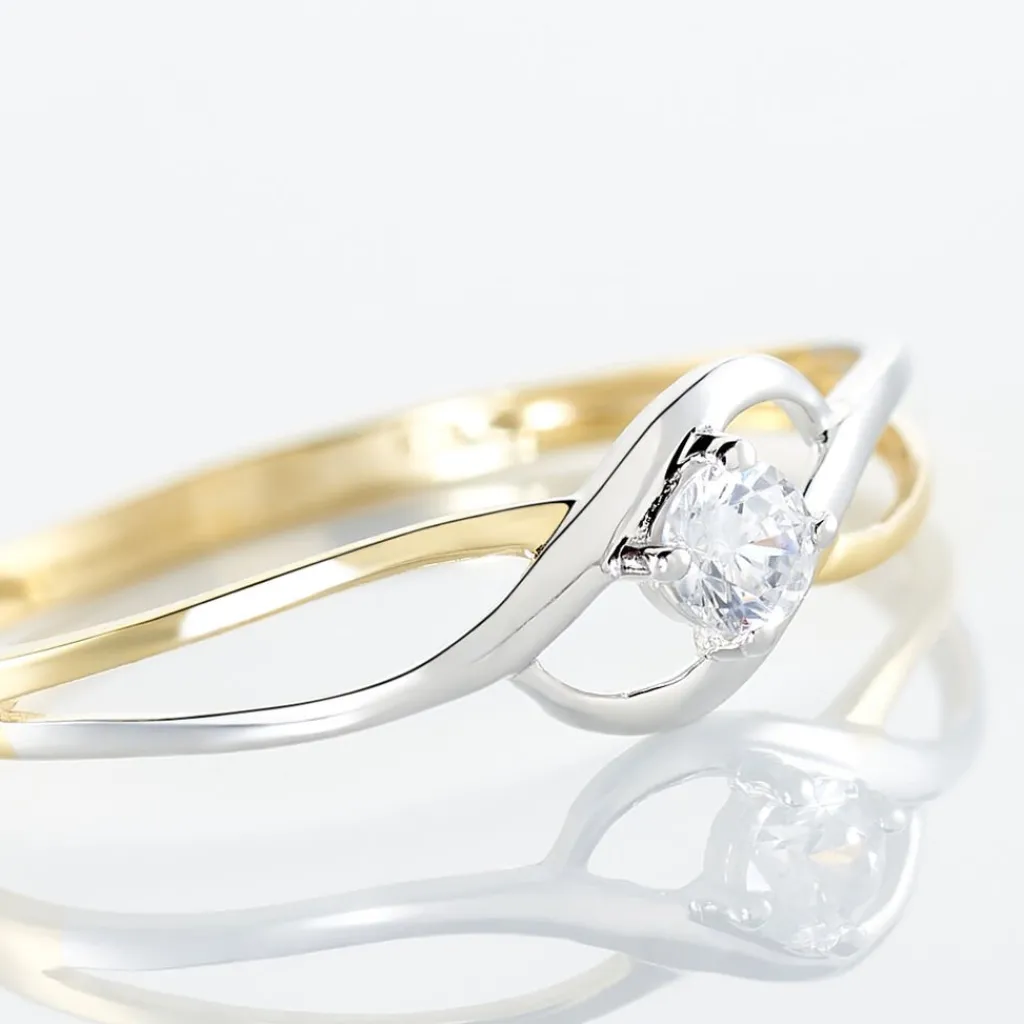 Histoire d'Or Bague Croise Or Bicolore Oxyde De Zirconium Clearance