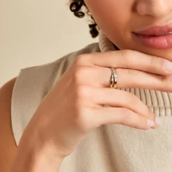 Histoire d'Or Bague Croisee or jaune diamant Best