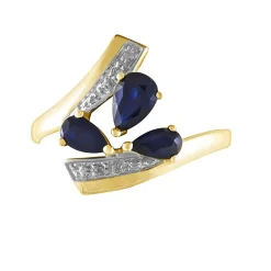 Histoire d'Or Bague Dahlia Or Jaune Saphir Diamant Discount