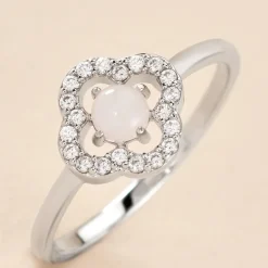 Histoire d'Or Bague Dally Argent Blanc Quartz Oxyde De Zirconium New