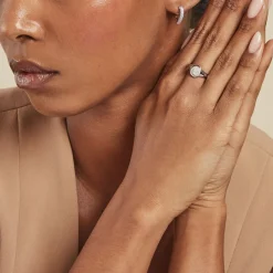 Histoire d'Or Bague Declaration De Zirconium argent blanc oxyde Clearance