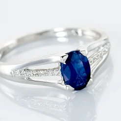 Histoire d'Or Bague Denise Or Blanc Saphir Et Diamant Discount