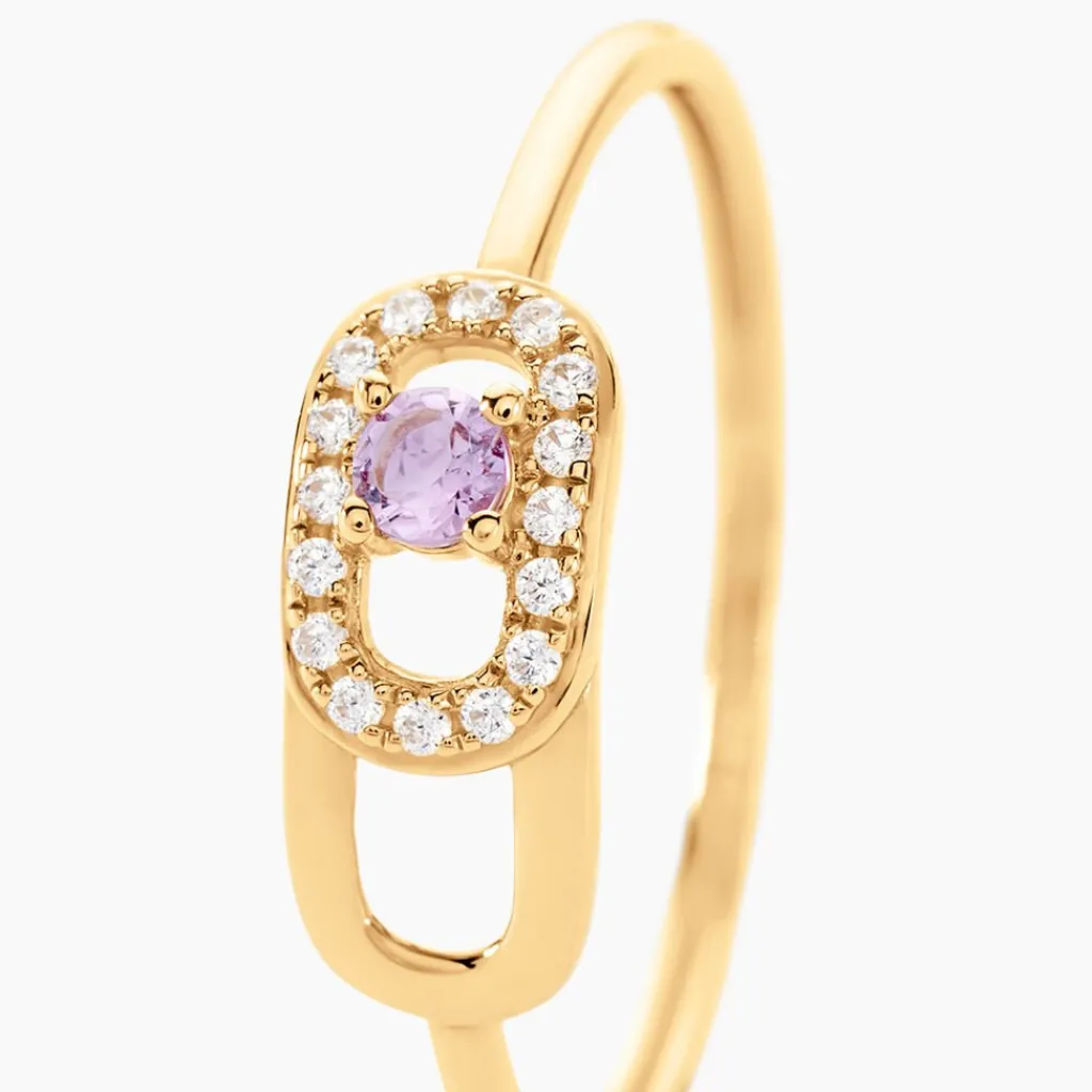 Histoire d'Or Bague Deonne Or Jaune Améthyste Oxyde De Zirconium Online