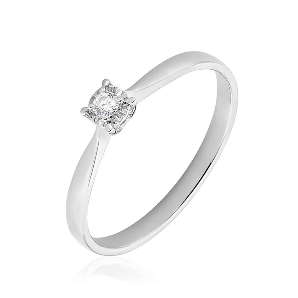 Histoire d'Or Bague Diamotion or blanc diamant