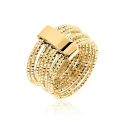 Histoire d'Or Bague Dion Acier Jaune Outlet
