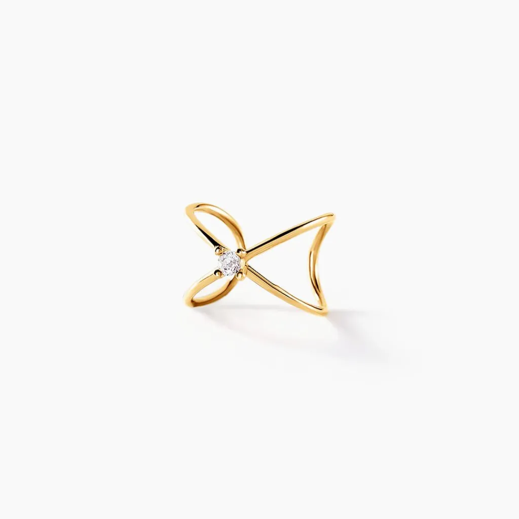 Histoire d'Or Bague D'oreille Unitaire Lenz Or Jaune Oxyde De Zirconium New